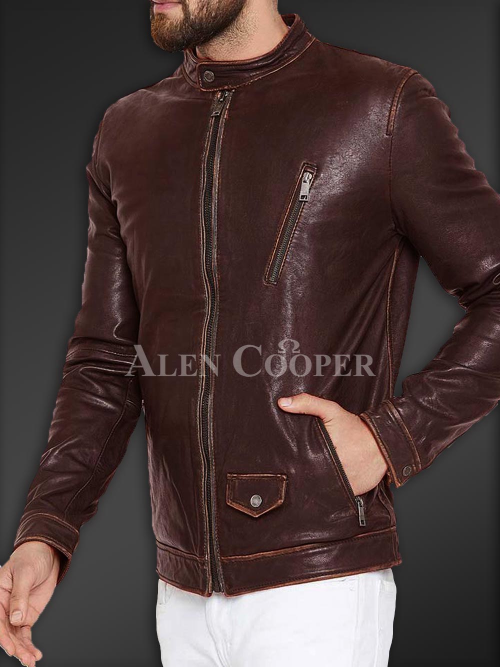 Sturdy Yet Soft Winter Leather Jacket for Men - Image 7