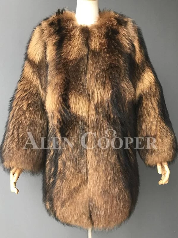 Stylish-n-floppy-real-raccoon-fur-winter-outerwear-for-women