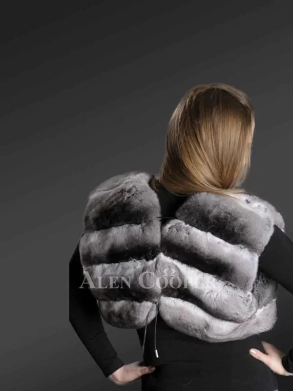Chinchilla Vest Shrug for Women - Image 2