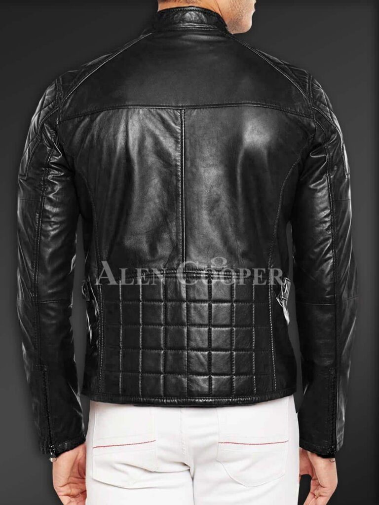 Super Soft Slim Fit Quilted Real Leather Jacket for Men