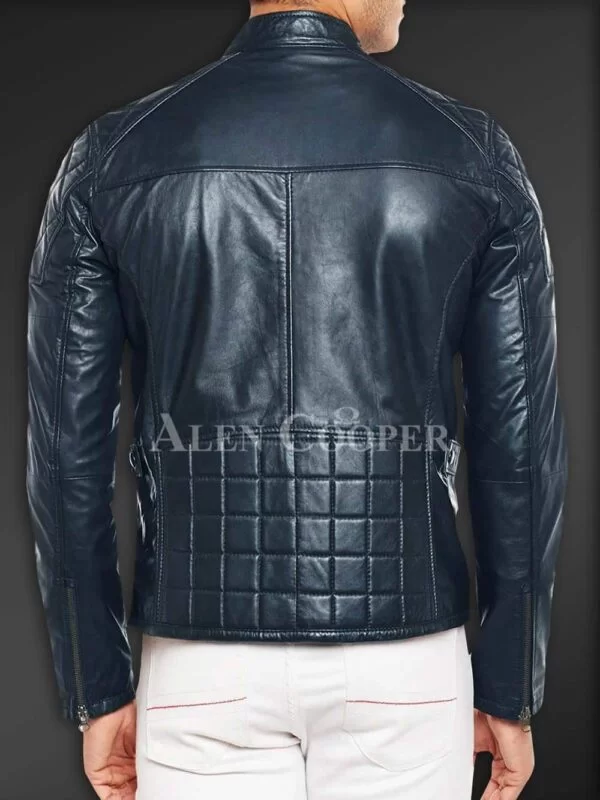 Super Soft Slim Fit Quilted Real Leather Jacket for Men