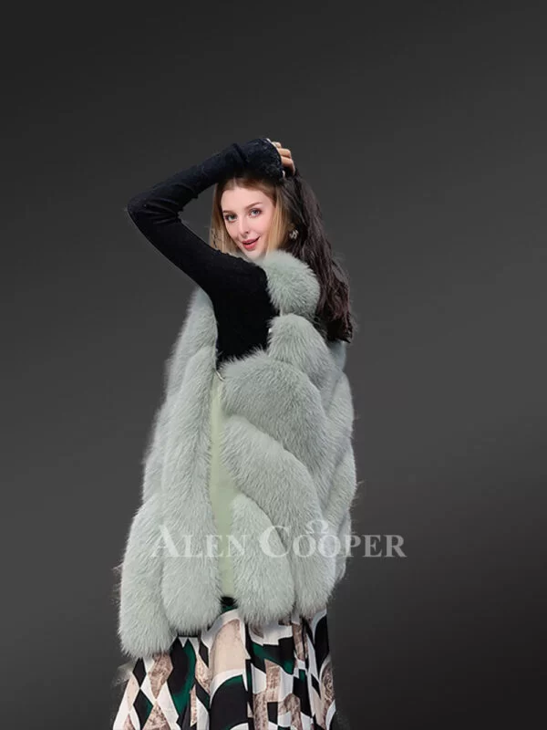 Real Fox Fur Sleeveless Waistcoat a Gorgeous Thermal Couture - Image 2