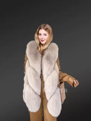 Real Fox Fur Sleeveless Waistcoat a Gorgeous Thermal Couture