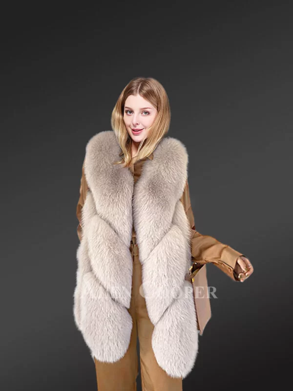 Real Fox Fur Sleeveless Waistcoat a Gorgeous Thermal Couture