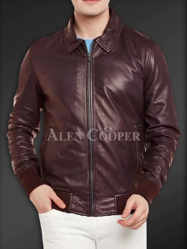 Super Glossy Pure Leather Jacket for Men - Image 4