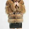 womens raccoon fur coat with detachable collar