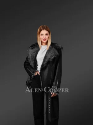 Toscana Shearling Jacket for Women in Black