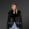 Toscana Shearling Jacket for Women in Nappa Black Finish