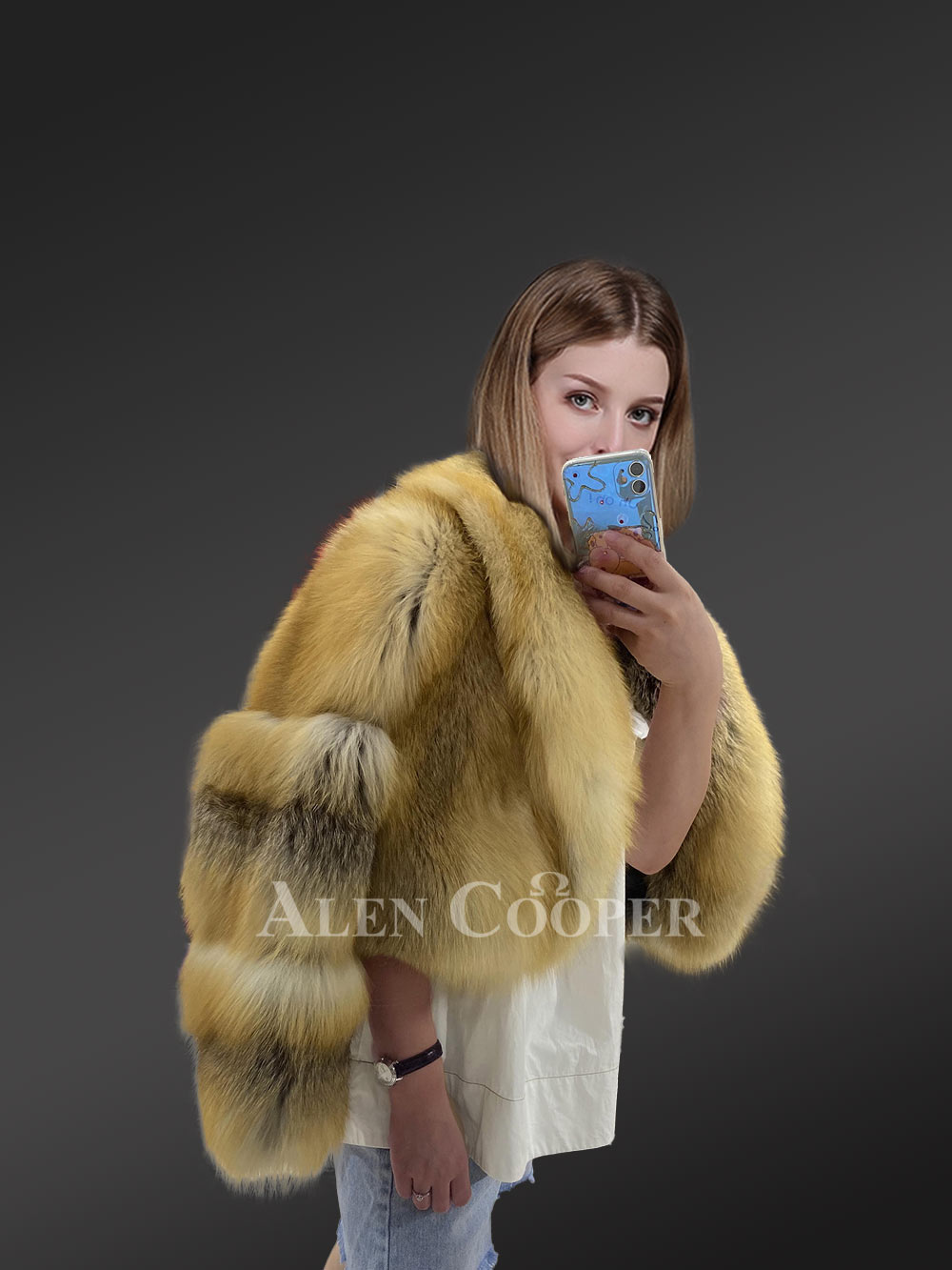 Short Soft Ladies Warm Plain Cropped Fox Fur Warms You on Cold Windy Days - Image 6