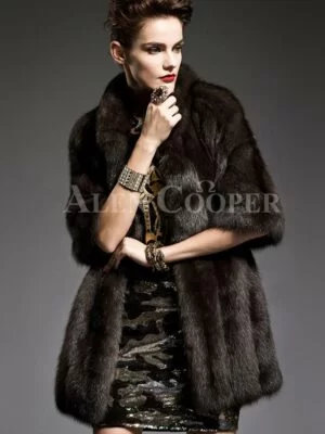 Russian sable fur half sleeve coats