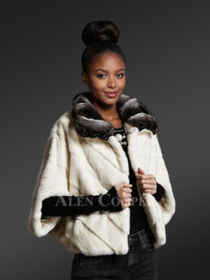 White Cropped Mink Fur Dressing Item For Ladies to Renew Fashion Trends