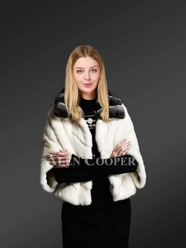 White Cropped Mink Fur Dressing Item For Ladies to Renew Fashion Trends - Image 3