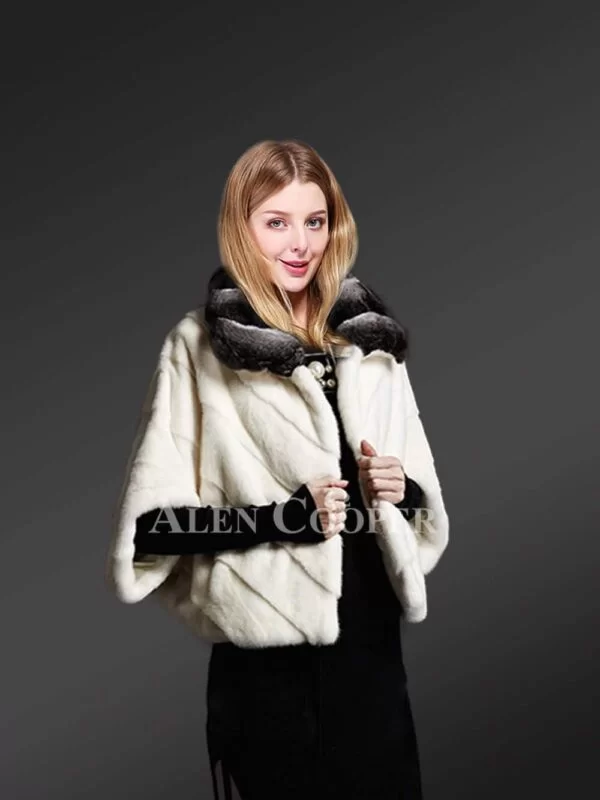 White Cropped Mink Fur Dressing Item For Ladies to Renew Fashion Trends - Image 2