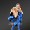 Womens Red Fox Fur Poncho
