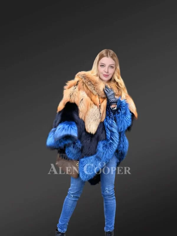 Women’s 2 Tone Blue Fox Fur