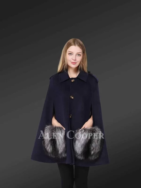 Women Fur Poncho - Image 5