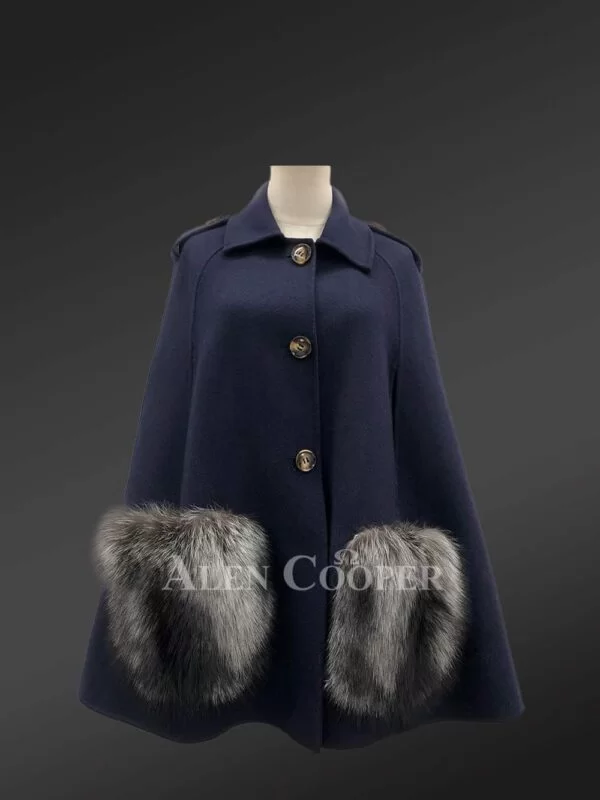 Women Fur Poncho - Image 2