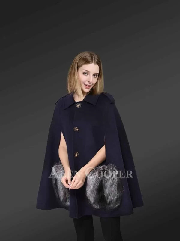 Women Fur Poncho - Image 4