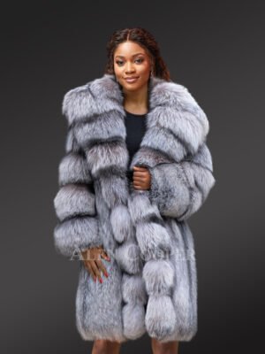 Women Long Coat in Fox Fur