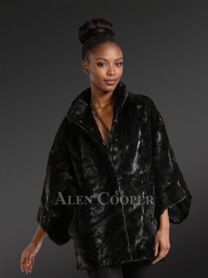 Women Mink Fur Coat in Cape Style is the New Fashion Statement for winter