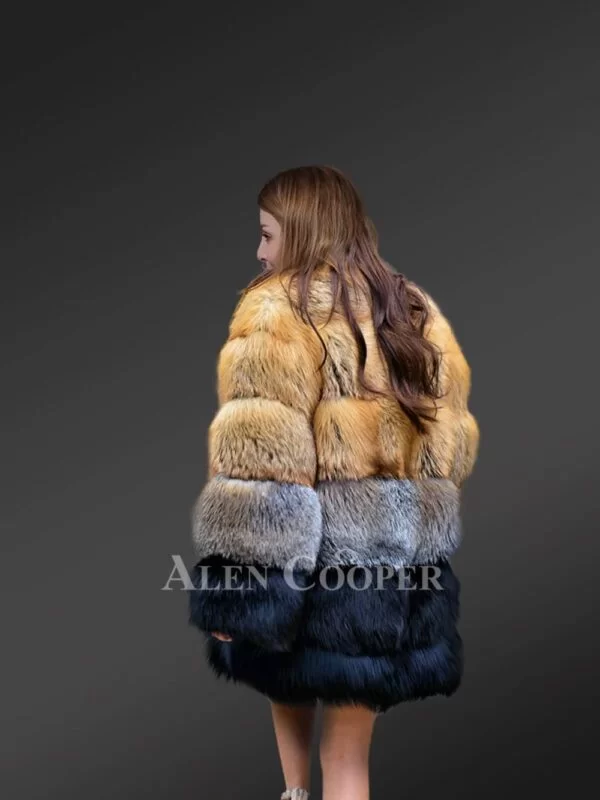 Fox Fur Multicolored Coat to Look Effortlessly Stylish - Image 8