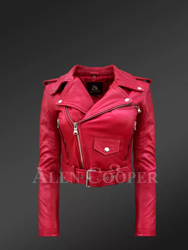 Womens Leather Jacket with Fur Collar for a Smart Snazzy Look - Image 4