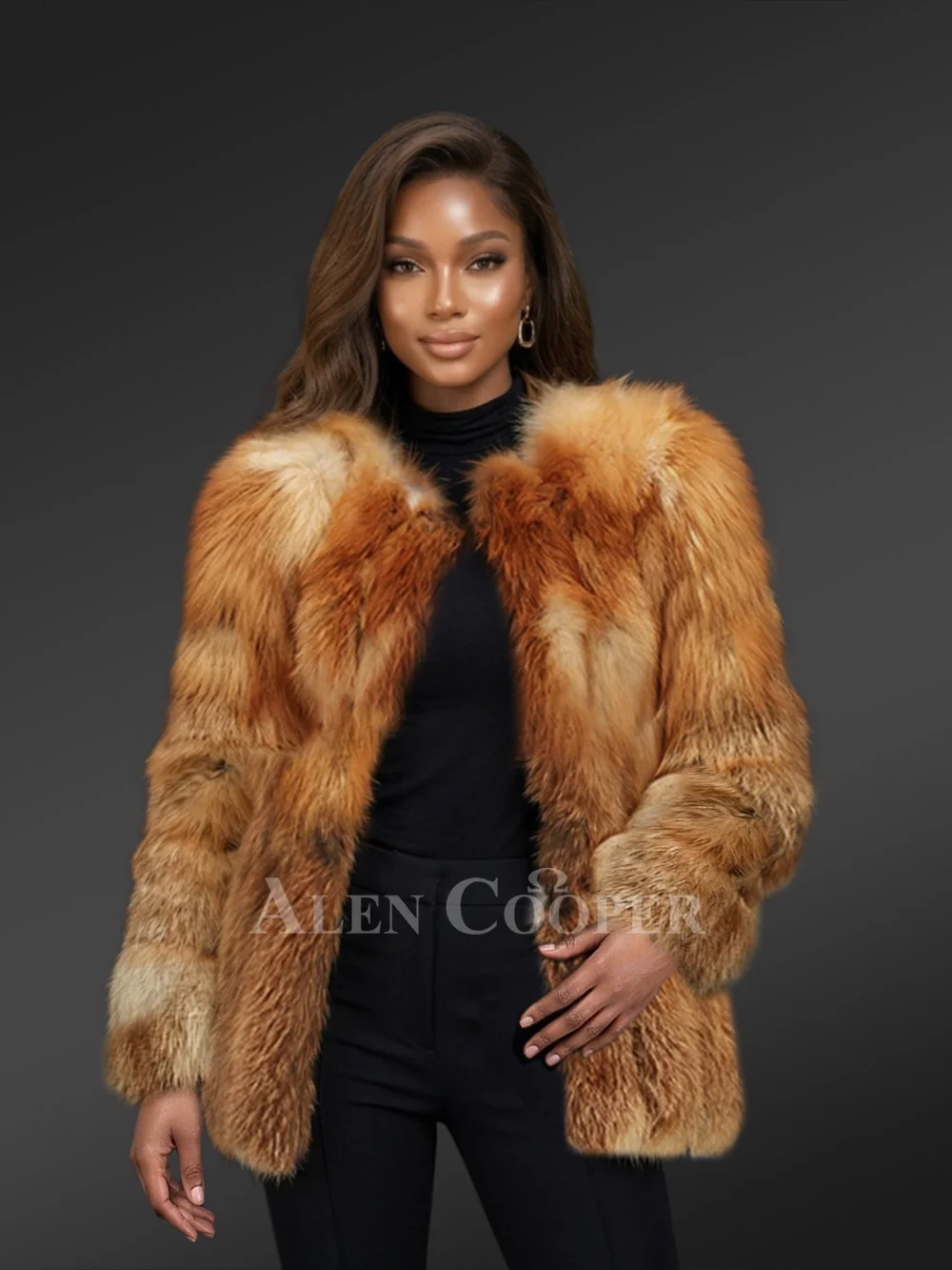 Arctic Fox Fur Casual Winter Coat