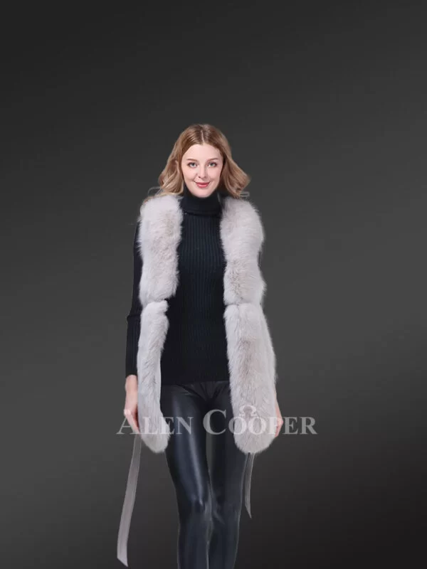 Womens Fox Fur Elegant Vest to Look Classy Anytime - Image 2