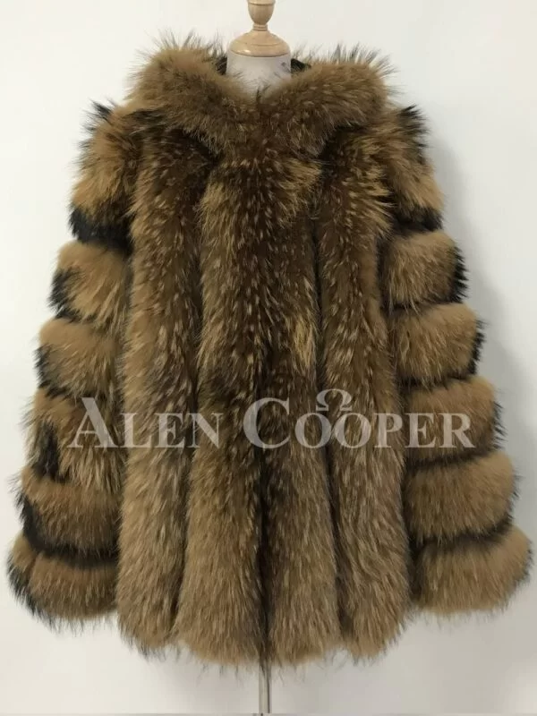Raccoon Fur Coat with Hood – Comfort of Real Fur with Outstanding Qualities - Image 2