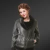 Women shearling jacket in Black