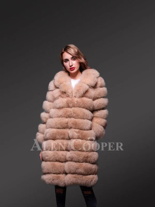 Fox Fur Womens Long Coat for a Majestic Look - Image 3
