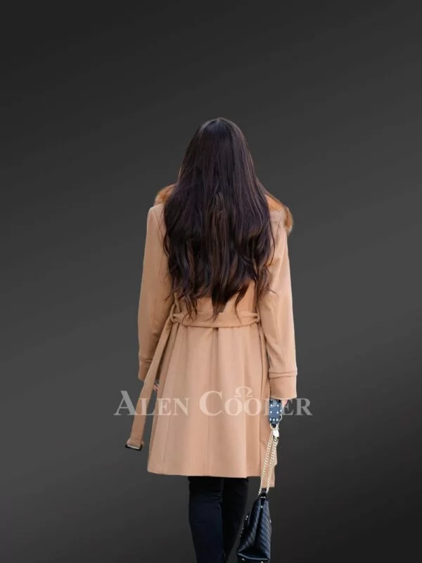 Womens Woolen Coat With Fox Fur Attachment For Ultimate Classy Looks - Image 8