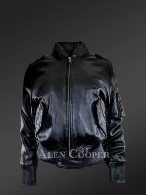 leather bomber jacket