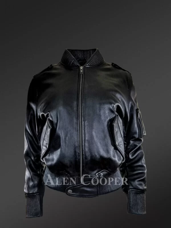 leather bomber jacket