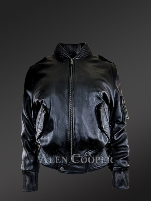 leather bomber jacket