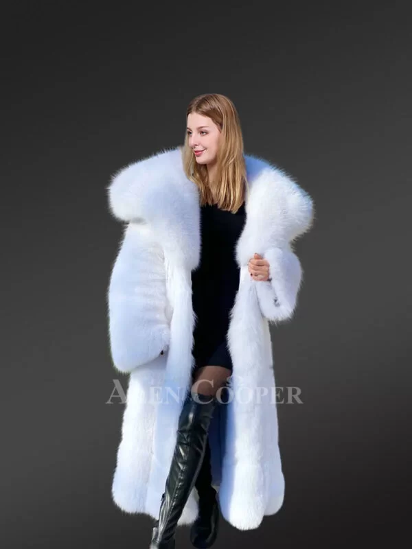Authentic Arctic Fox Fur Coat is Cosy & Lavish Winter Wear in Milky White - Image 3