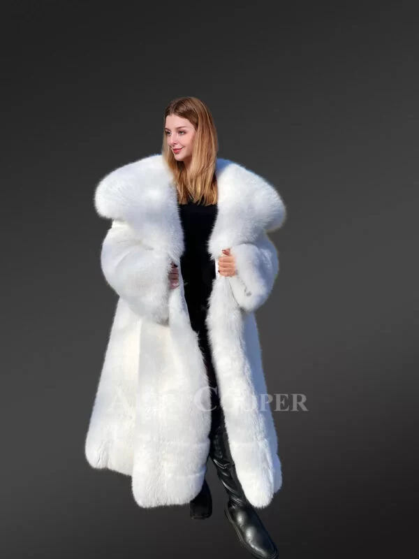 Authentic Arctic Fox Fur Coat is Cosy & Lavish Winter Wear in Milky White - Image 4