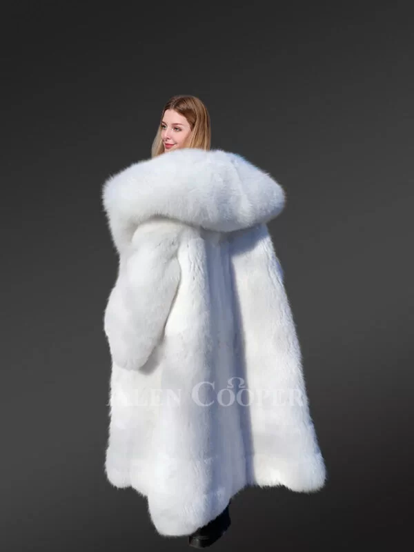 Authentic Arctic Fox Fur Coat is Cosy & Lavish Winter Wear in Milky White - Image 9
