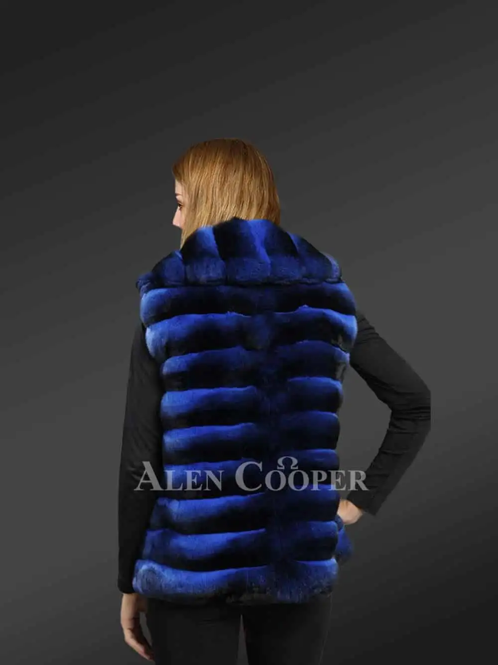 Chinchilla Vest for Women with a Stylish Broad Collar - Image 10