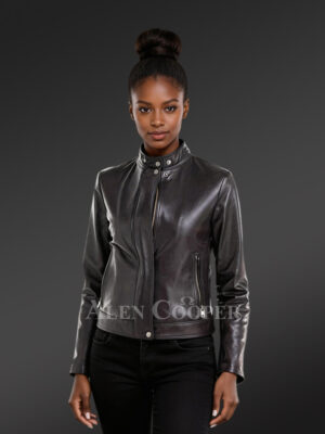 Womens Black Lambskin Leather Jacket – Smooth Buttery Texture with Chic Looks
