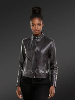 Womens Black Lambskin Leather Jacket – Smooth Buttery Texture with Chic Looks