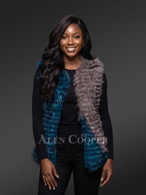 Womens Fox Fur Sleeveless Vest