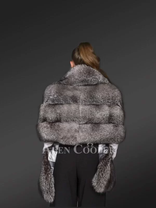 Golden Fur Poncho For Women - Image 6