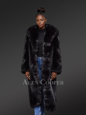 Womens Full-Length Pure Arctic Fox Fur Winter Coat