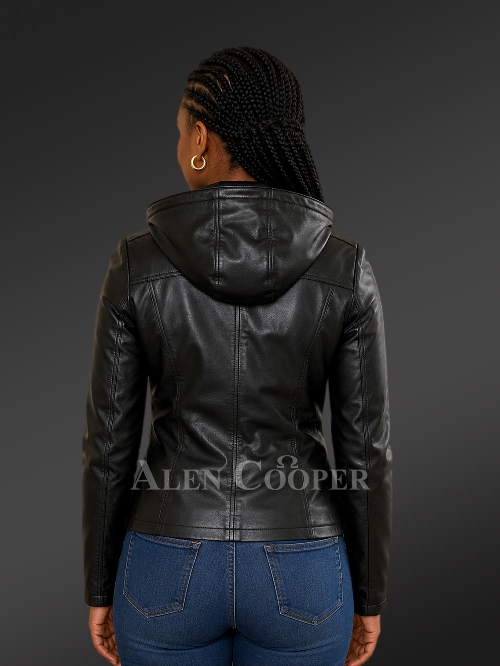 Womens Hooded Biker Jacket – Stunning Looks with Optimum Warmth - Image 2