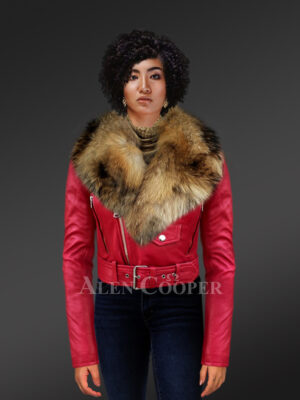 Womens Leather Jacket with Fur Collar for a Smart Snazzy Look
