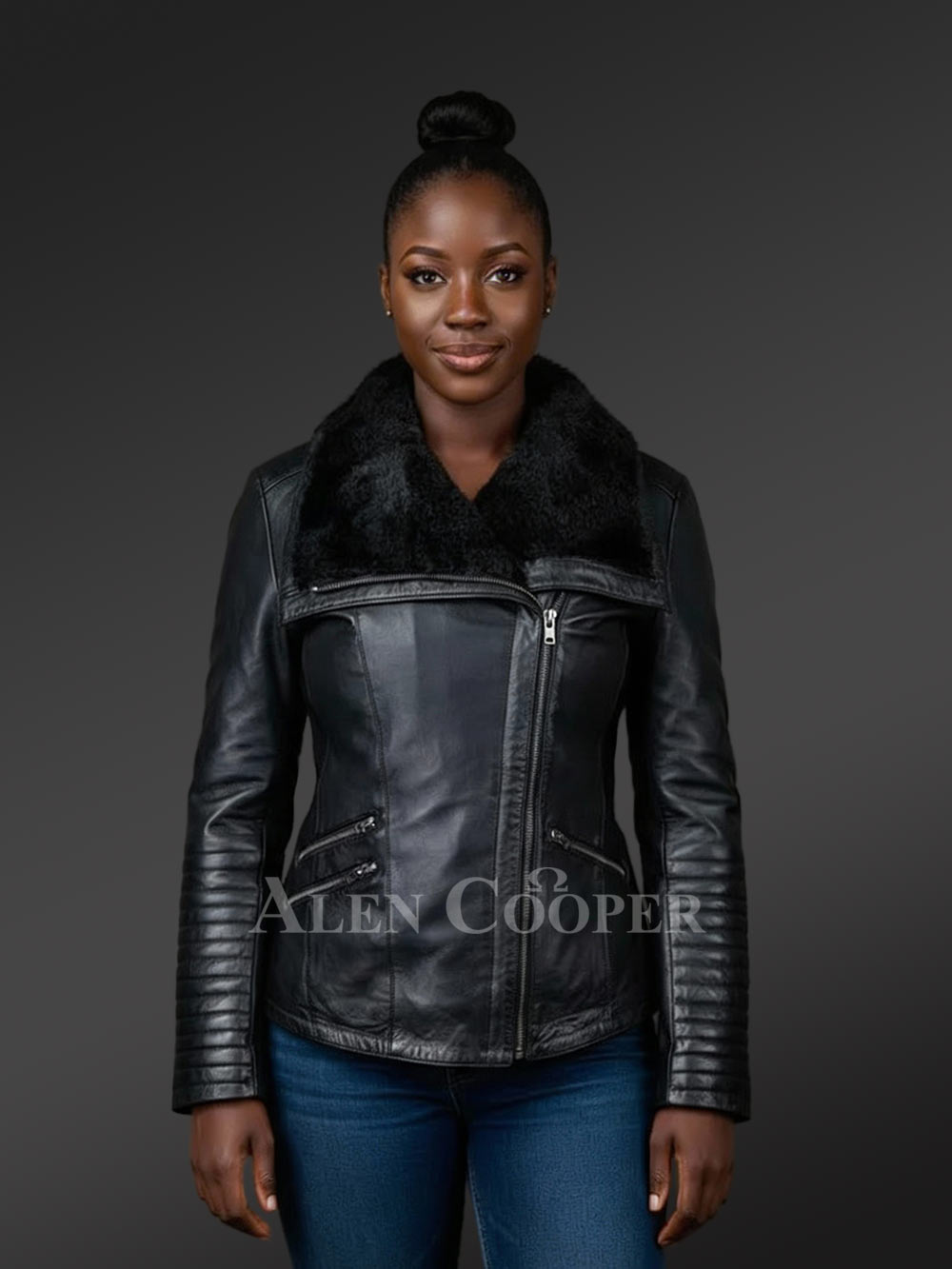 Women's Leather Motorcycle jacket