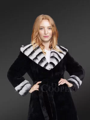 Womens Coat in Rex Rabbit Fur