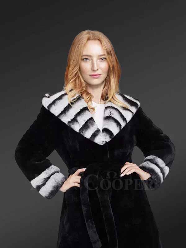 Womens Coat in Rex Rabbit Fur