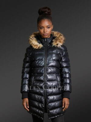 Women’s Luxury Goose Down Parka Coat with Detachable Hood